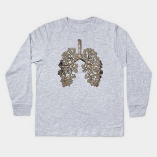 Lung Anatomy art, Cancer Awareness Kids Long Sleeve T-Shirt